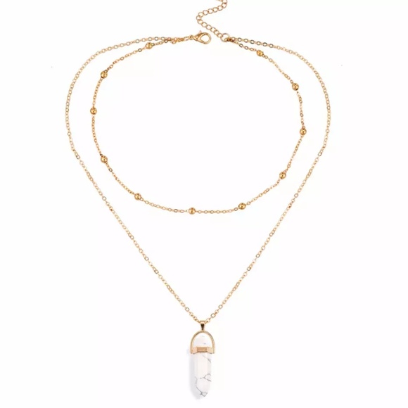 Jewelry - 5 for $25 White Marble Color Crystal Necklace